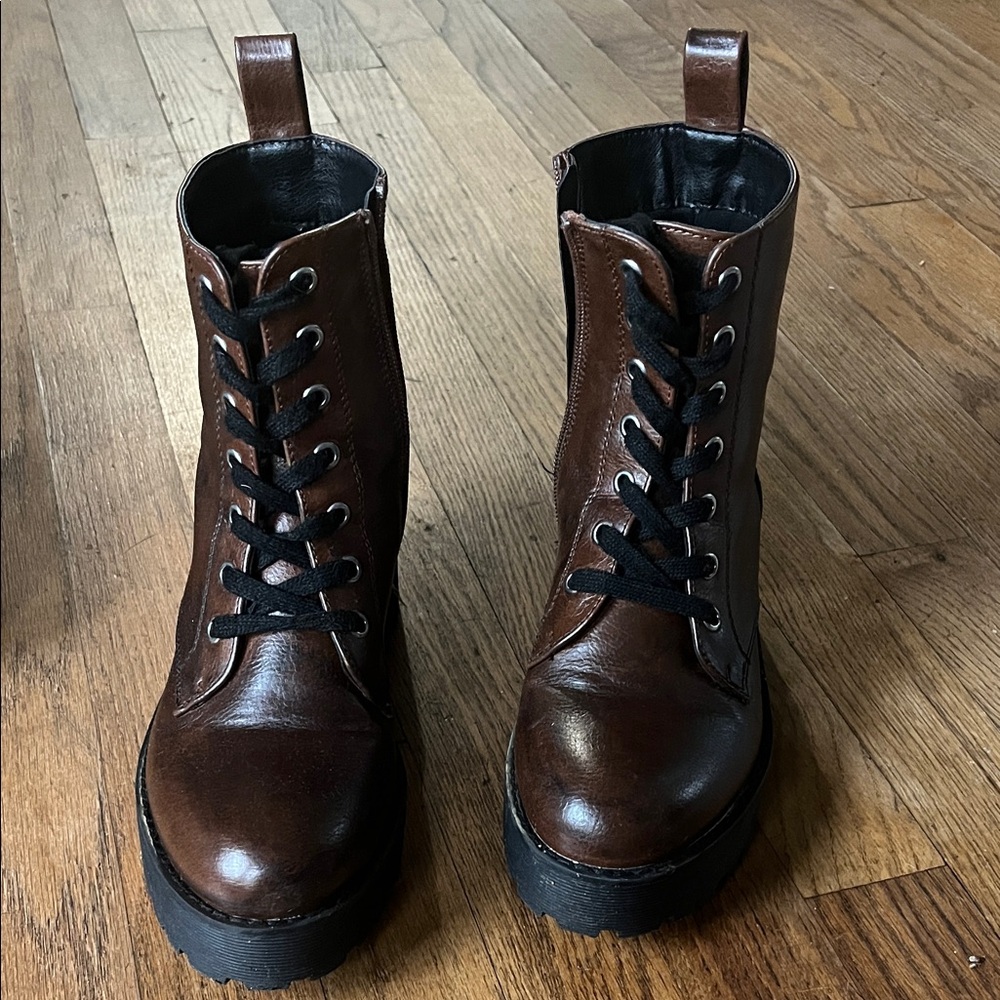 Dirty Laundry Brown Combat Boots